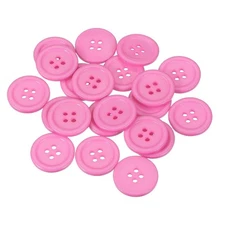 22 Pcs Resin Round Buttons for Craft, 4 Holes Sewing Snaps, Pink (20mm)