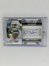 Autographed Tommy Stevens 2020 SAGE Hit Premier Draft Rookie Black Card #A56. rookie card picture