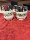 Vintage Gemco Pyrex Corelle Sugar Creamer Green Daisy Spring Blossom Set
