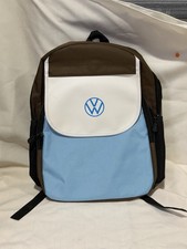 Volkswagen Vw Logo Backpack Blue Brown White Promo School Travel Bag Nwot Rare Volkswagen Vw Logo Backpack Blue Brown White Promo School Travel Bag Nwot Rare