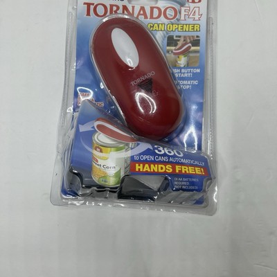 Tornado F4 Can Opener Hands Free Battery Operated Automatic Red Seen On TV