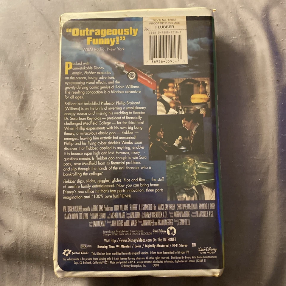 Disney Flubber VHS Tape Robin Williams - Image 2 of 3