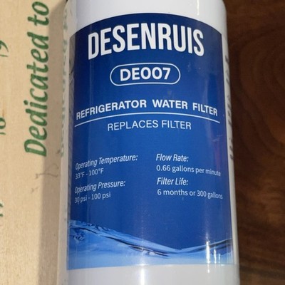 Desenruis DE007 Refrigerator Water Filter 300 Gallon Capacity