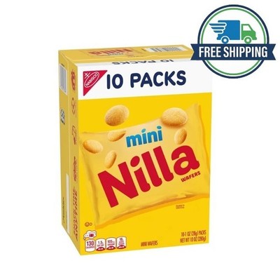 Nilla Mini Vanilla Wafers Cookies 10 Individual Snack Packs
