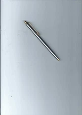 Vtg. Paper Mate Profile Brushed Chrome W/Gold Trim  Double Heart Ball Point Pen
