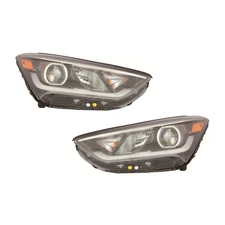 For Hyundai Santa Fe 2017 2018 Headlight Driver&Passenger Side Pair CAPA Halogen
