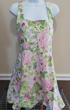Laura Ashley Dress Women M White Pink Floral ...