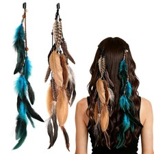 Feathers Hair Extensions for Women Boho Clip-in Hair Feather Accessories