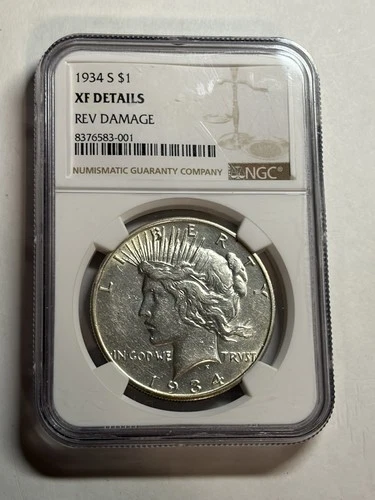 1934-S Peace Silver Dollar NGC XF Details Key Date