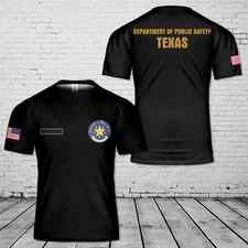 Custom Name Texas Department of Public Safety T-Shirt 3D