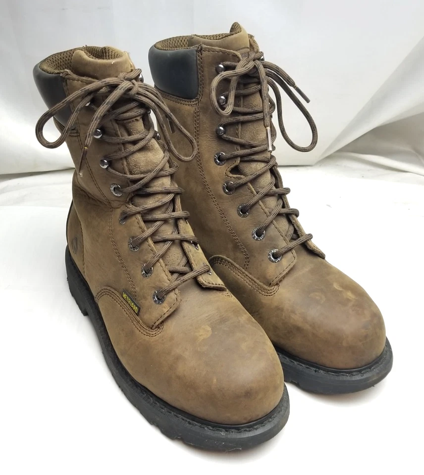 Wolverine Brown Leather Steel Toe Safety Work Boots Waterproof 9.5 Regular MINT - Image 2 of 4
