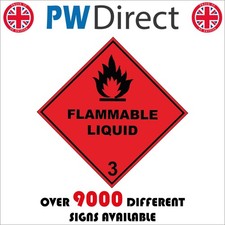 SIGN Flammable Liquid Danger Caution Gas Combustible Fuel Thinner Solvent HA035P