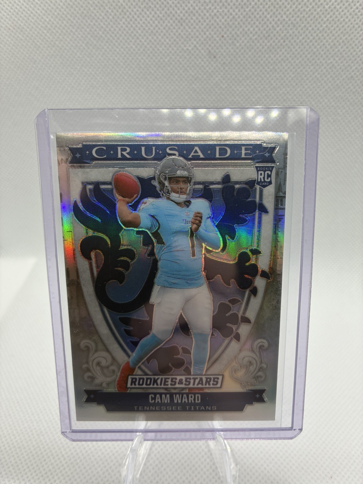 Cam Ward 2025 Panini Rookies and Stars Silver Prizm Crusade RC #22