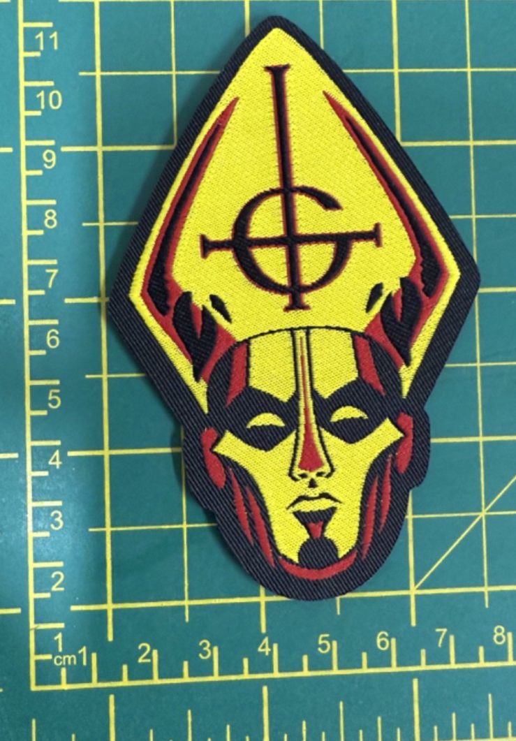 Ghost Papa Head Cut Out Shape Woven Sew On Patch Officially Licensed