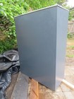 Workshop metal storage cupboard with shelves