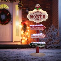 Led Deko Wegweiser Weihnachtsbeleuchtung Schild Deko IP44 Weihnachtsdeko 95 Cm