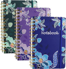 3 Pack Hardcover Spiral Notebook Journal for Women,A5 College Ruled Notebooks
