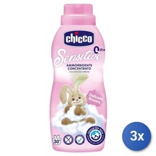 3x Chicco Fabric Softener 750 ML Baby 0 Concentrate Delicate