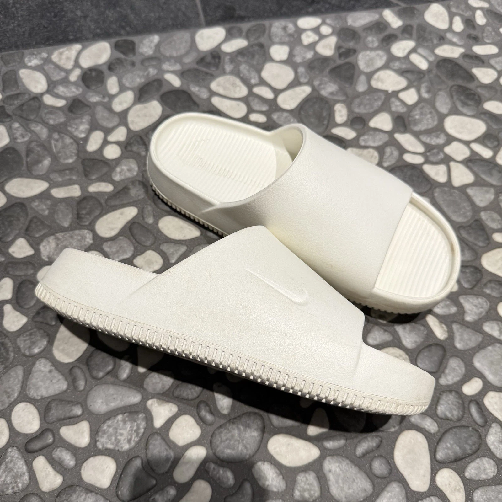Nike CALM SLIDE sandali slip on uomo taglia 8 VELA bianco FD4116 100