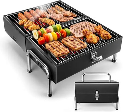 Nordrive Adventure Series | Portable 2-in-1 Double-Sided Charcoal Grill