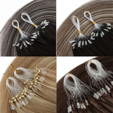1G Micro Link Human Hair Extensions Micro Ring Beads Loop Remy Hair 300PCS Thick