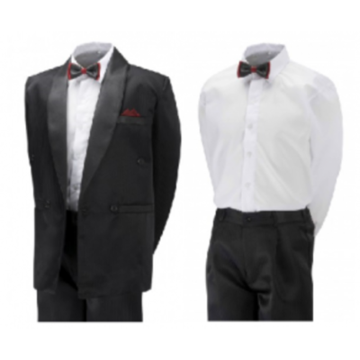 Completo Smoking Da Ragazzo 5 Pezzi Con Sovrapposizione Dorata - Foto 6