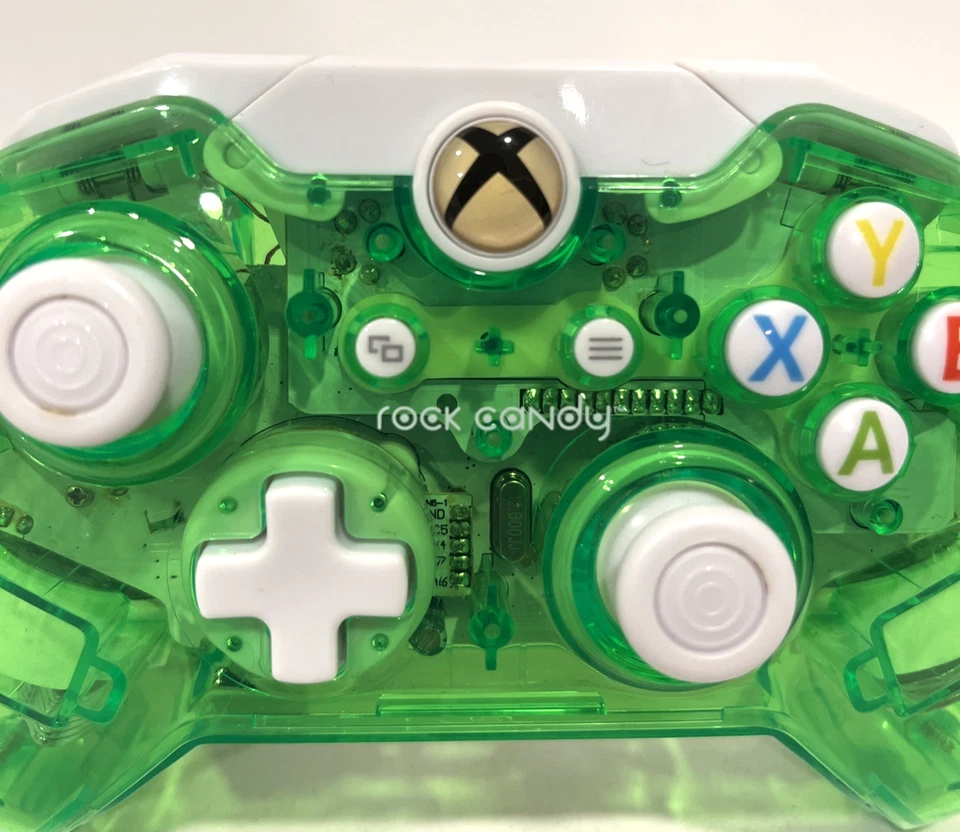 ROCK CANDY TRANSPARENT GREEN WIRED CONTROLLER FOR XBOX ONE W/ CABLE PDP 048-012 - Image 3 of 4