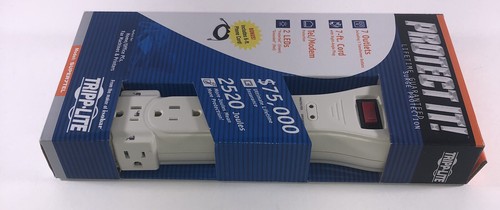 New Tripp-Lite Surge Protection 7 Outlet, 7’ Cord Tel/Modem, 2 LED,Phone Cord B4 - Picture 2 of 5