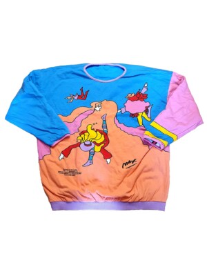 Peter Max NEO MAX Sweatshirt Vintage 1980er 80s Wendepullover Reversible Sweater