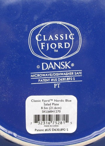 DANSK ~ New NORDIC BLUE Classic Fjord 8.5 Inch Salad Plate - Picture 3 of 3