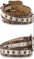buckle studded western cowhide belt originally 70