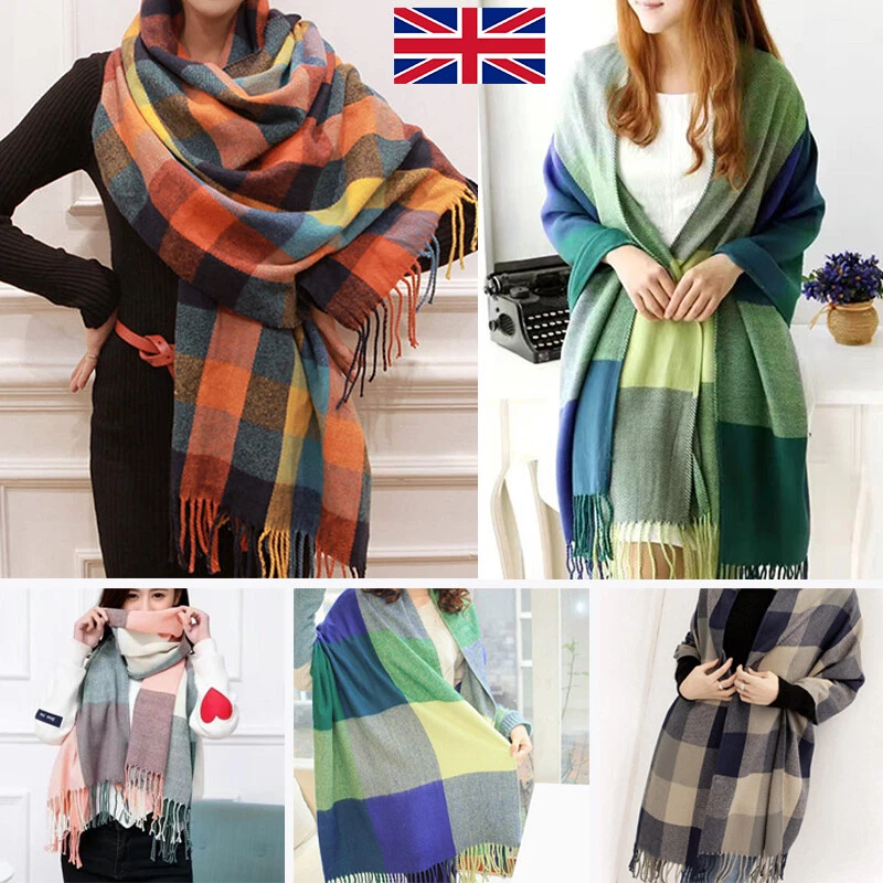Large Thick Unisex Scarf Winter Soft Warm Long Wrap Tassels Wrap Shawl  Pashmina | eBay
