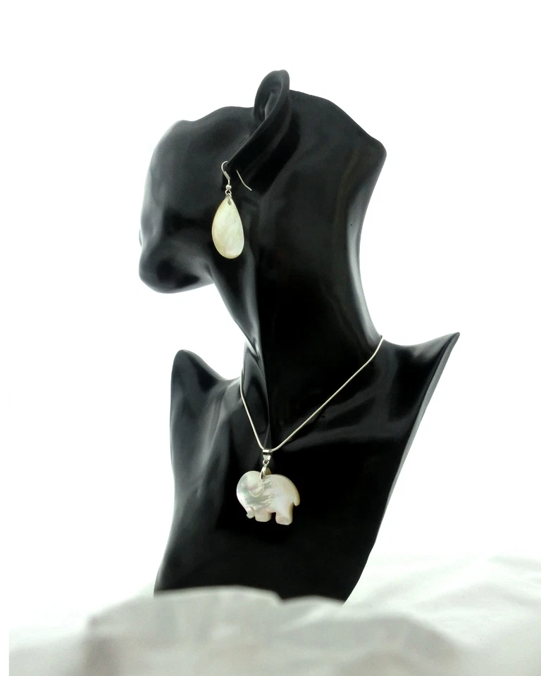 Anhänger Elefant aus echtem Perlmutt, Naturmaterial, mit silberner Kette - Bild 3 von 3