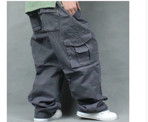 Neu Herren Armee Kampf lose Baggy Freizeit Cargohose Baumwolle Outdoor Arbeitshose - Bild 8 von 22