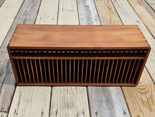 Vintage EUC Kalmar Designs MCM Teak Wood 30 Slot CD Storage Holder Cabinet RARE - Picture 2 of 9