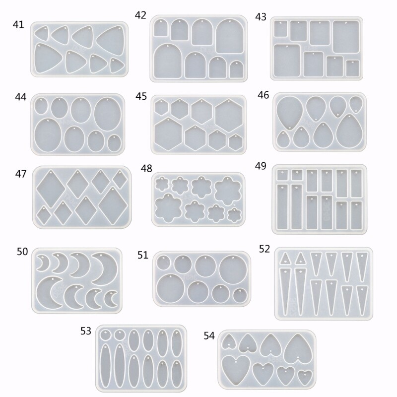 Multi-Shapes Pendant Moulds Keychain Moulds with Holes Clay Jewelry Tools