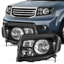 Black Headlights Clear Corner Headlamps For 2009 2010 2011 Honda Pilot L+R