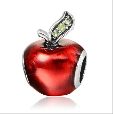 10pcs red crystal glass charm beads fit european snake chain