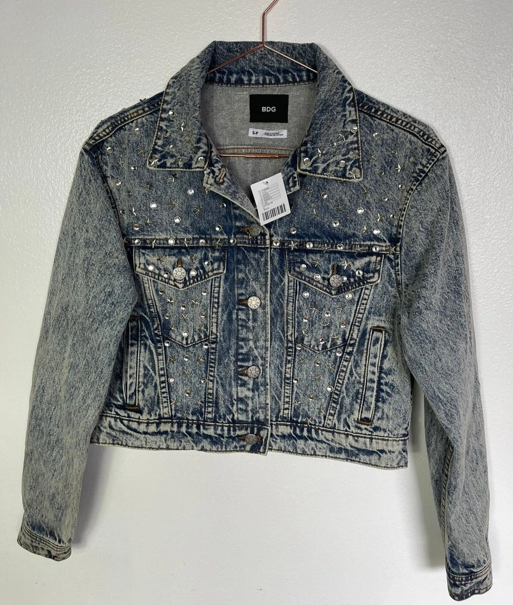 Studded jean jacket womens cheap