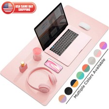 Large Leather Dual Sided Desk Pad Non-Slip Mouse Pad Office Home Writing Mat