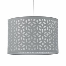 Grey Cotton Velvet Glitter 25cm Easy Fit Ceiling Light Shade Pendant Lightshade