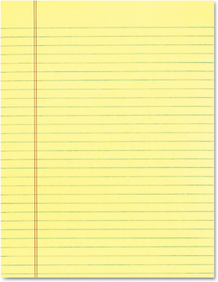 7522 the Legal Pad Glue Top Pads, Legal/Wide, 8 1/2 X 11, Canary, 5 Sheets (Pack