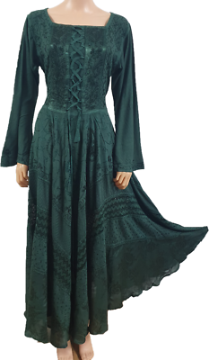Maxi Dress Long Sleeve Autumn/Winter Formal Rayon Dark Green 12 14 16 18 20  22 | eBay