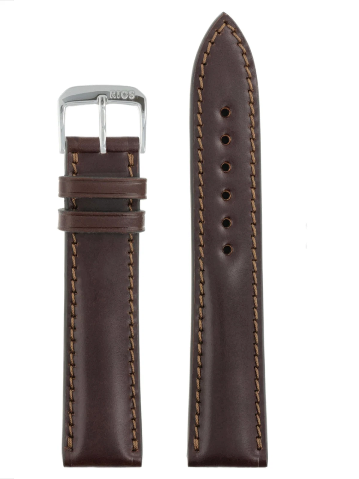 RIOS1931 CHICAGO watch strap, genuine SHELL CORDOVAN, MOCHA