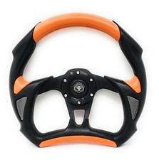 Universal 6 Bolt Orange Steering Wheel Boat Golf Cart Rzr Buggy Rhino Harley