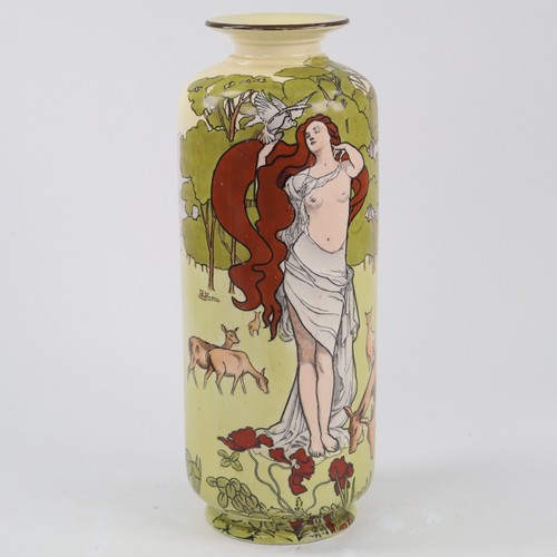 Vaso psiche ceramica Beardmore Art Nouveau Margaret Thompson h25 cm circa 1900 - Foto 6 di 9