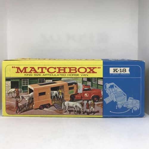 Lesney Matchbox King Size Articulated Horse Van K-18 1969 Red/Tan England W/Box - Picture 13 of 17