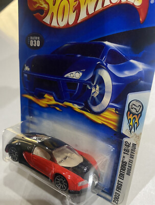Hot Wheels BUGATTI VEYRON Black/Red 2003 First Editions New In