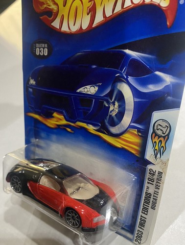 Hot Wheels BUGATTI VEYRON Black/Red 2003 First Editions New In Package - Picture 2 of 4