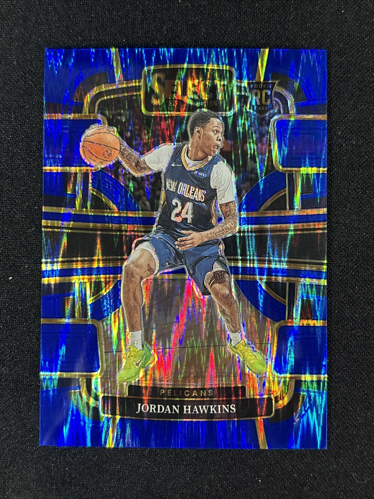 JORDAN HAWKINS 2023-24 Panini Select Blue Flash Prizm Concourse /99 #72